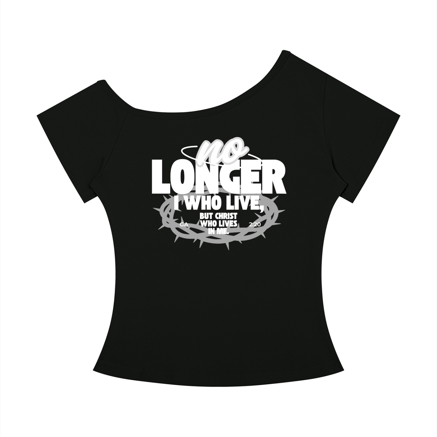 No Longer I Who Live | Women’s Off-the-Shoulder Tee